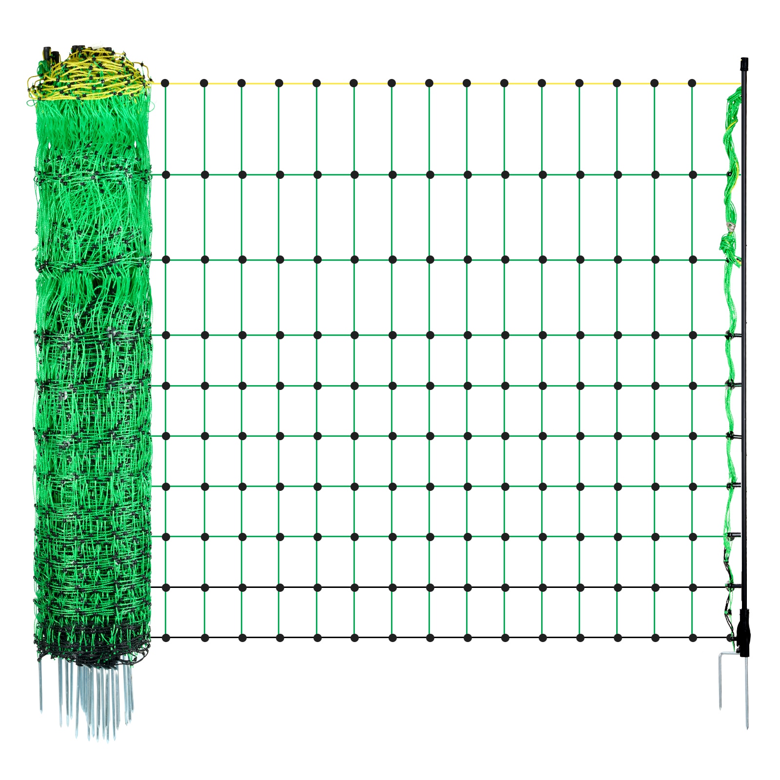 Electric Fence Netting, 50" H X 164' L, Livestock Net Fencing With Posts & Stakes, Portable Mesh Nets For Goats, Sheep, Deer, Hogs, Dogs, Electric Fencing For Backyards, Gardens, Farms, Ranches_maomaolike.com